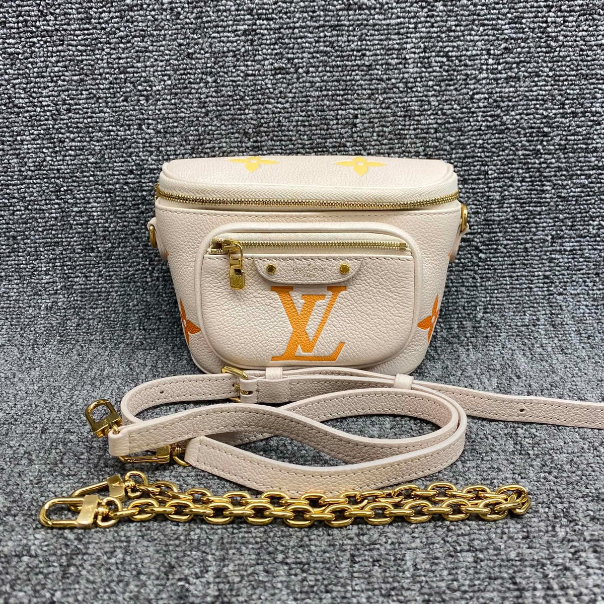 Louis Vuitton Empreinte Monogram Giant Mini By The Pool Bumbag Cream Saffron