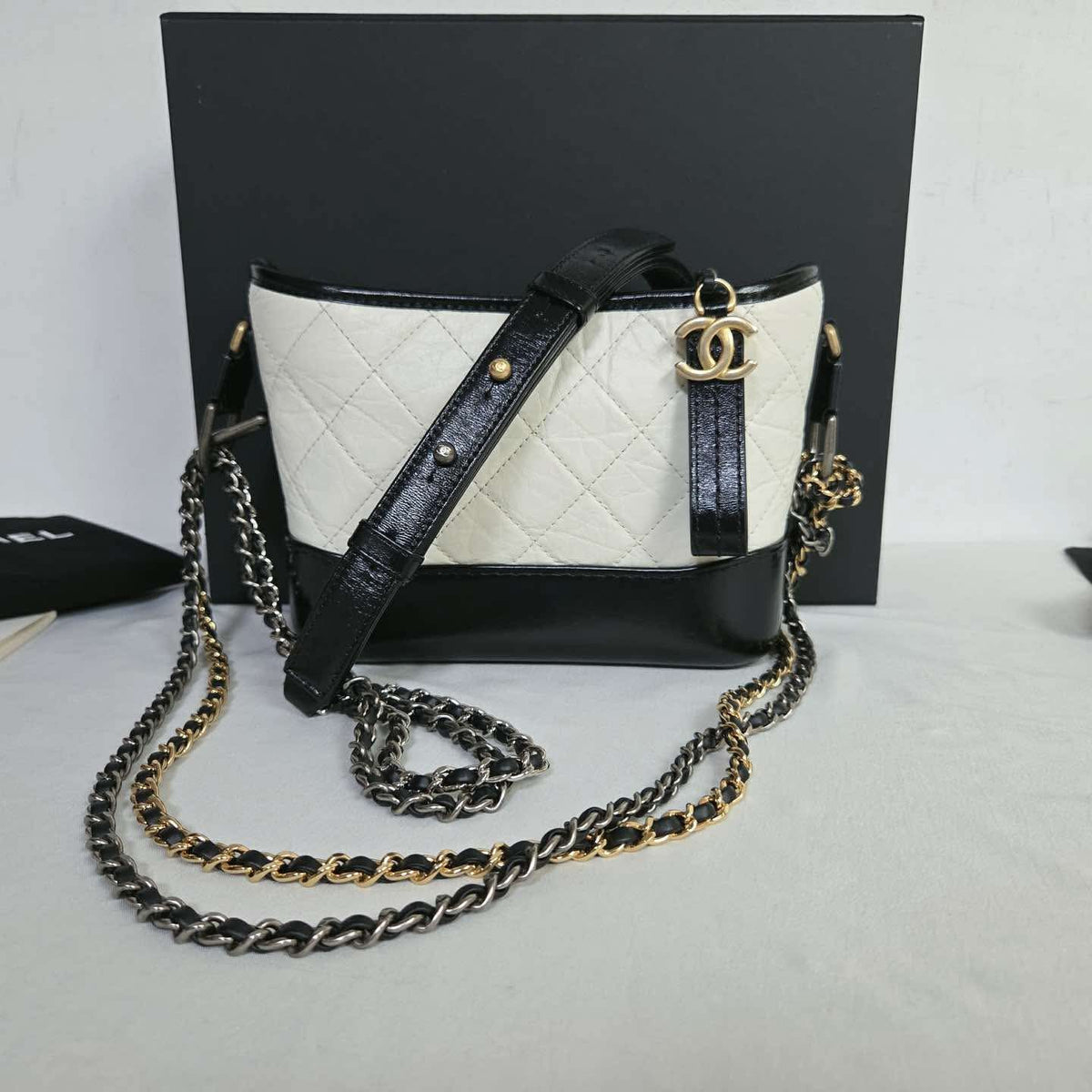 Chanel Gabriel Small White and Black