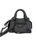 Balenciaga Smooth Calfskin Neo Classic Silver Hardware Mini City Grey