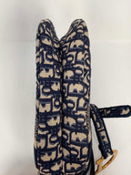 Christian Dior Oblique Embroidered Saddle Bag Navy