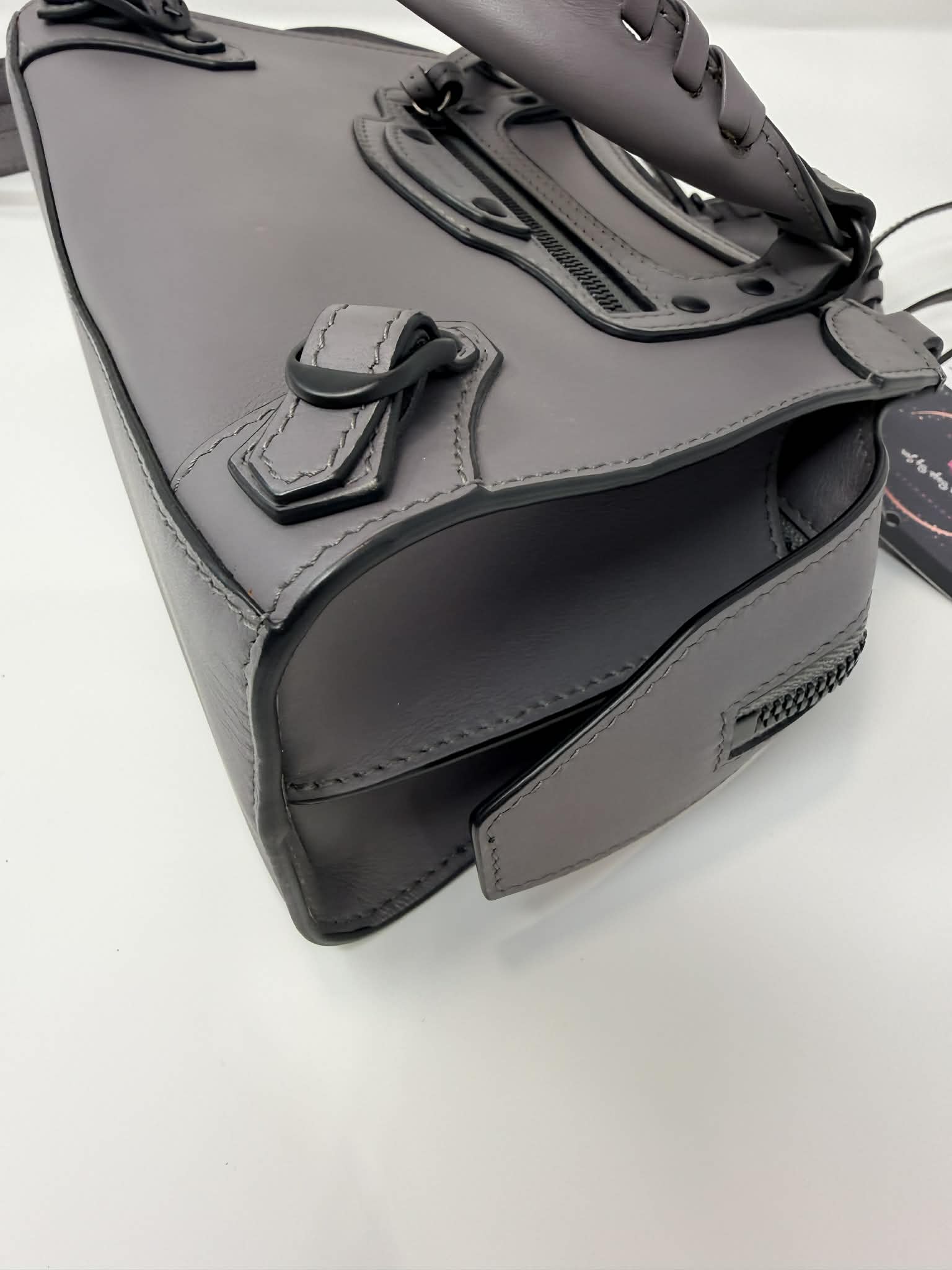 Balenciaga Smooth Calfskin Neo Classic Silver Hardware Mini City Grey