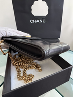 Chanel Quilted Lacquered Chain Phone Holder in Lambskin