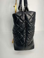 Chanel Aged Calfskin Quilted Be CC Tote Black