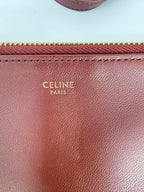 Celine Lambskin Small Trio Crossbody Bag Burgundy