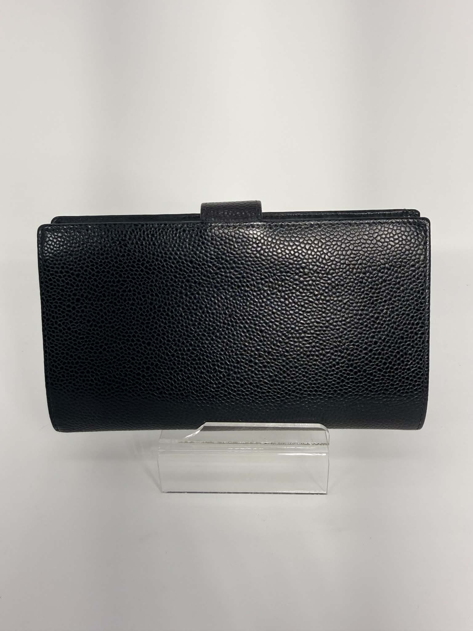 Chanel Caviar Timeless CC French Wallet Black