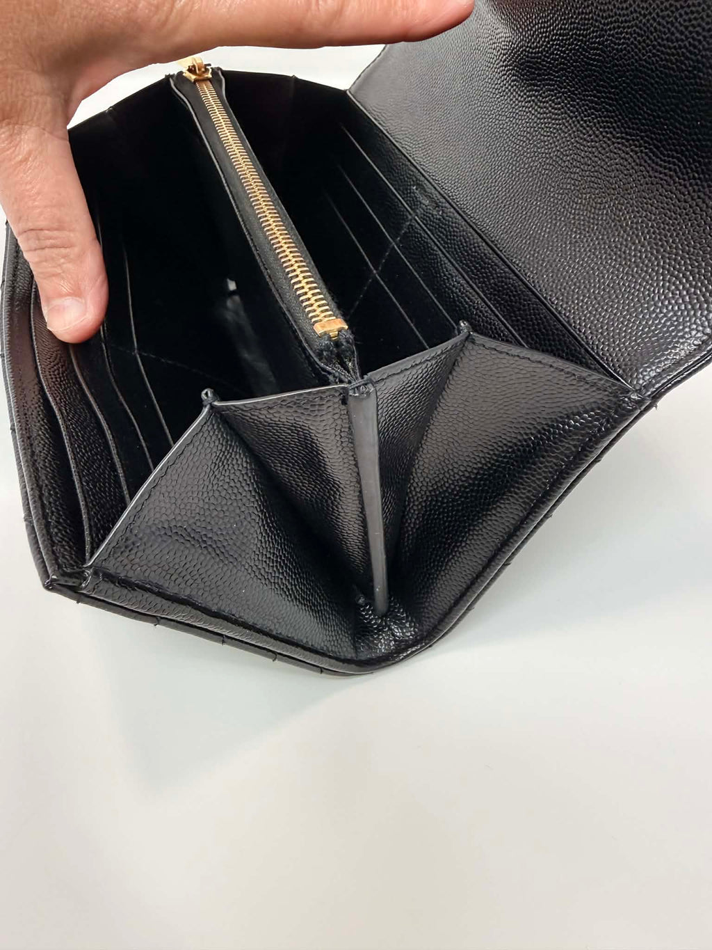 Saint Lauerant YSL Chevron Full Size Wallet