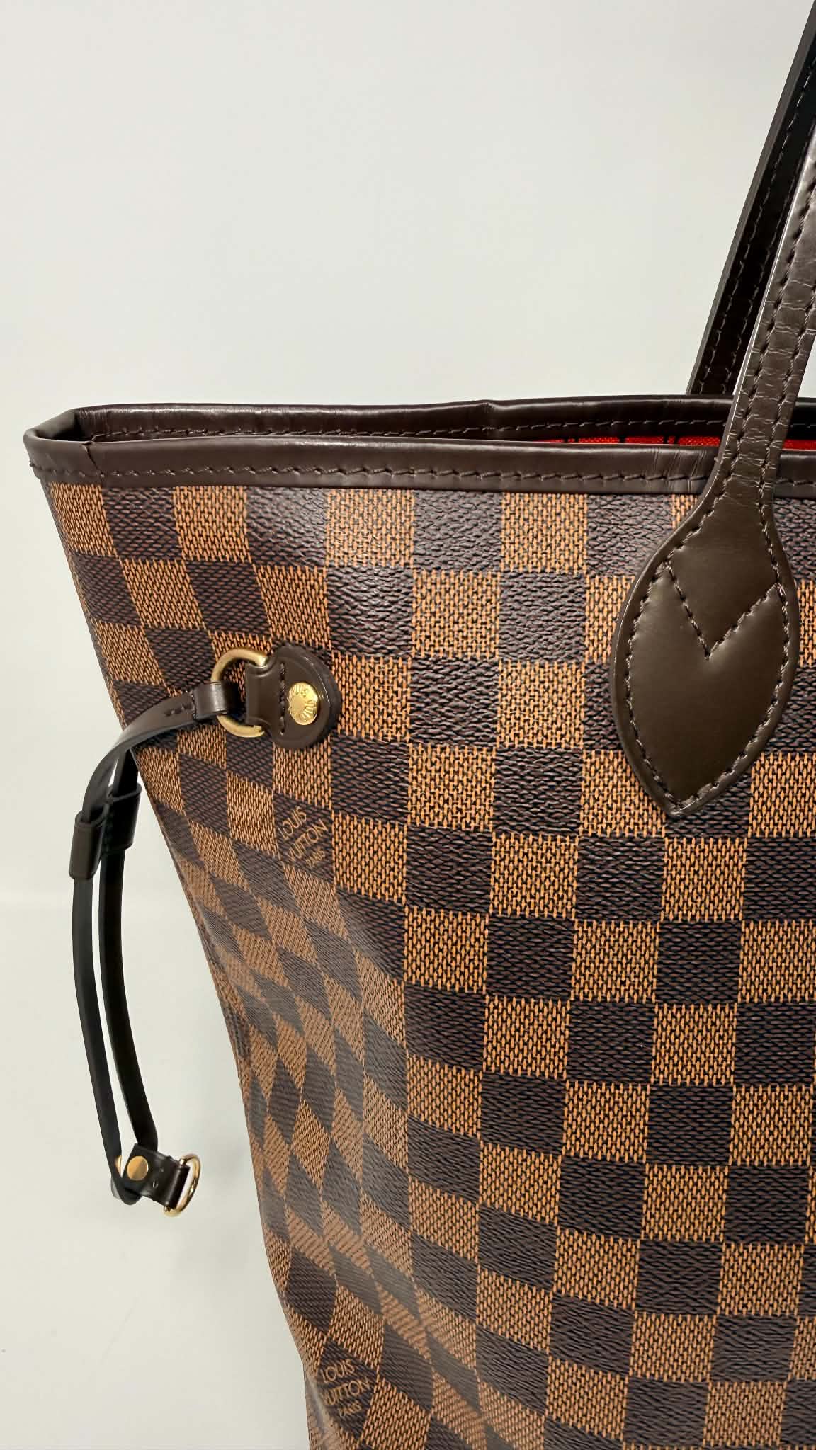 Louis Vuitton Neverful MM Damier Ebene Set with Pouch