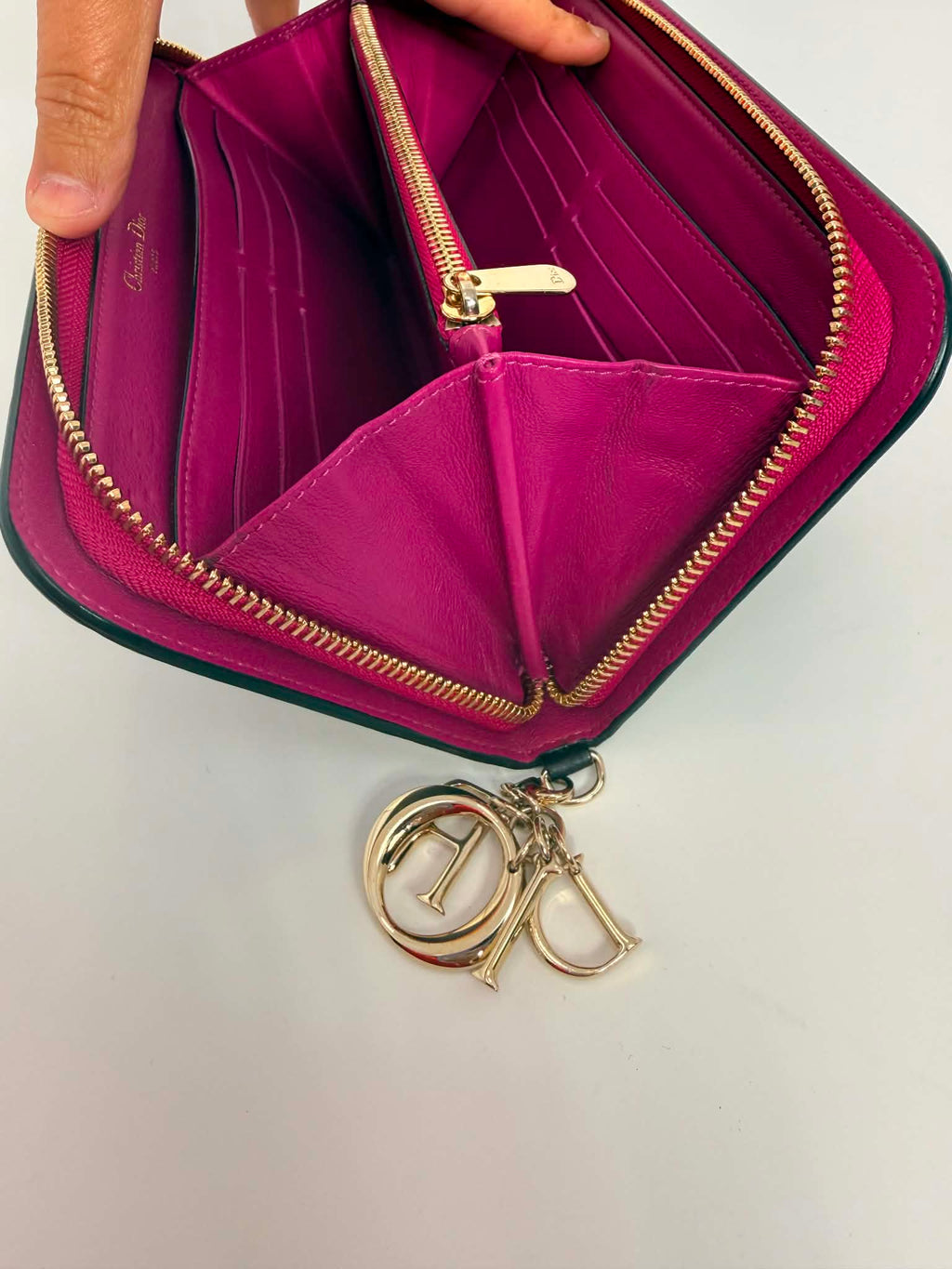 Dior Black and Fuchsia Wallet