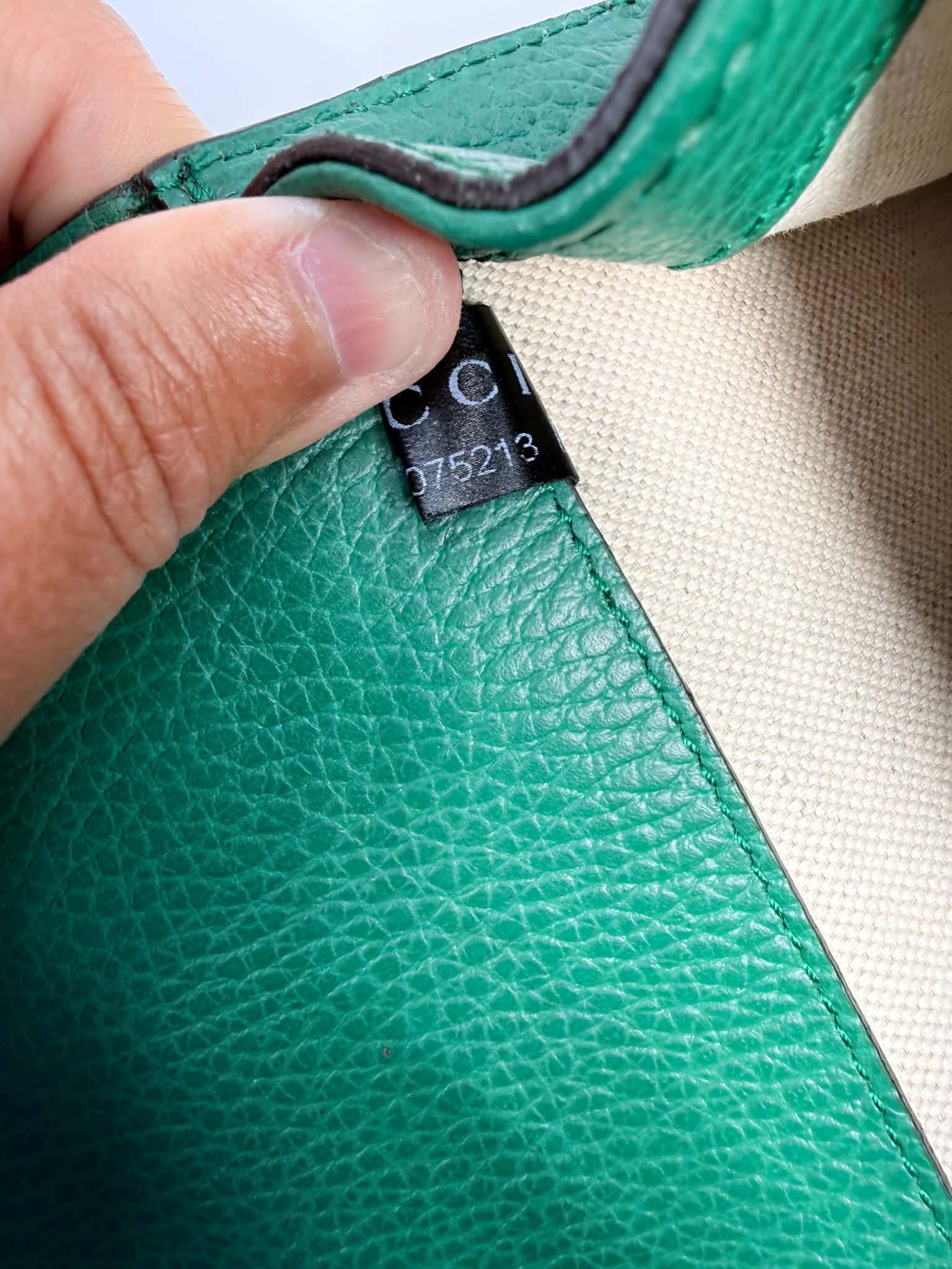 Gucci Dollar Calfskin Crystal Small Dionysus Shoulder Bag Emerald