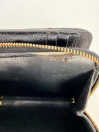 Saint Laurent Grain De Poudre Matelasse Chevron Monogram Compact Zip Around Wallet