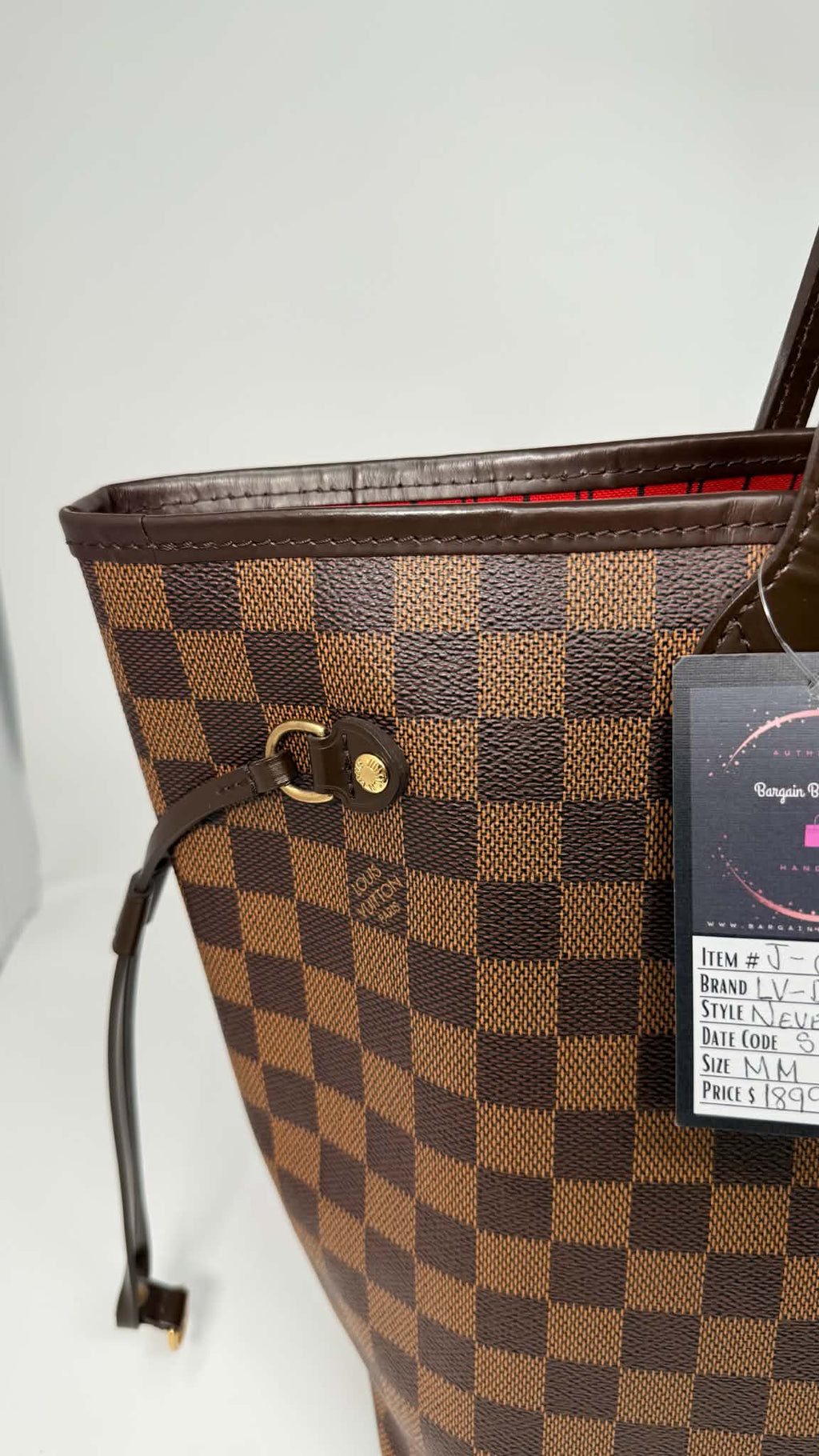Louis Vuitton Neverful MM Damier Ebene Set with Pouch