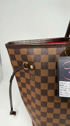 Louis Vuitton Neverful MM Damier Ebene Set with Pouch