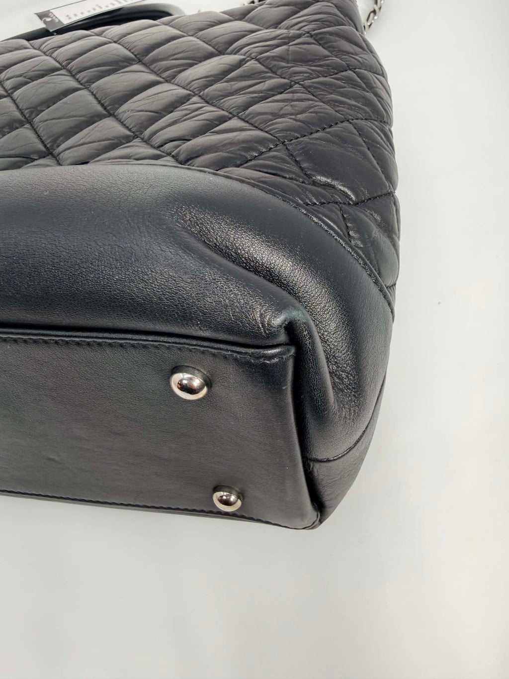 Chanel Aged Calfskin Quilted Be CC Tote Black