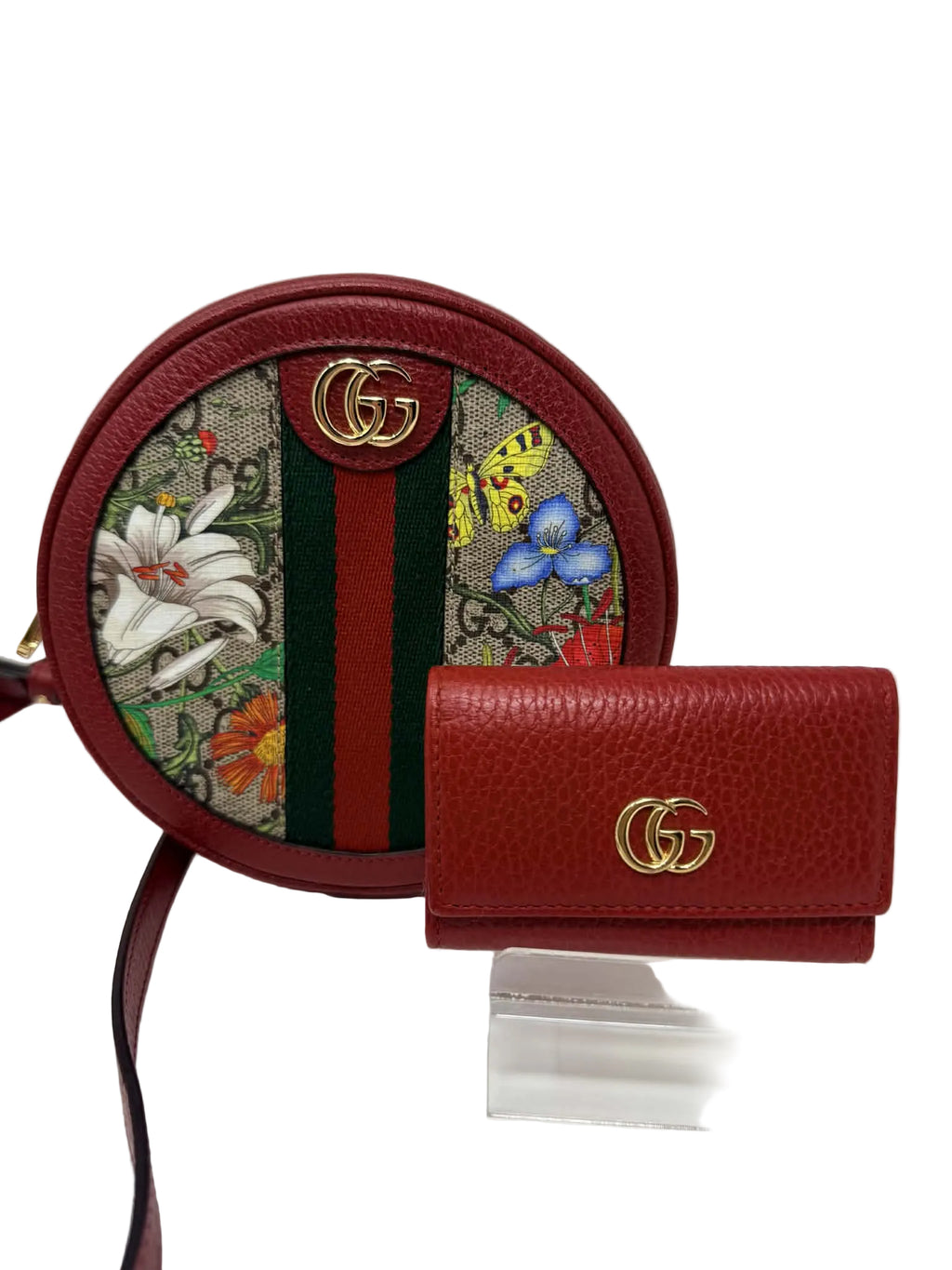 Gucci Flora Ophidia Round Backpack with Free Gucci Key Cles
