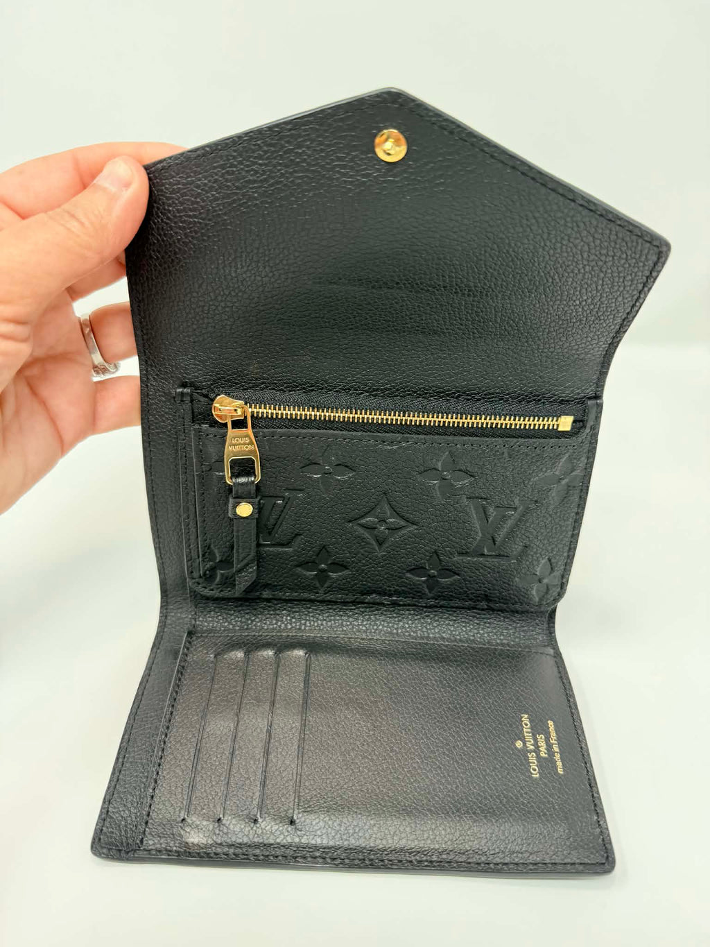 Louis Vuitton Empreinte Compact Curieuse Wallet Black