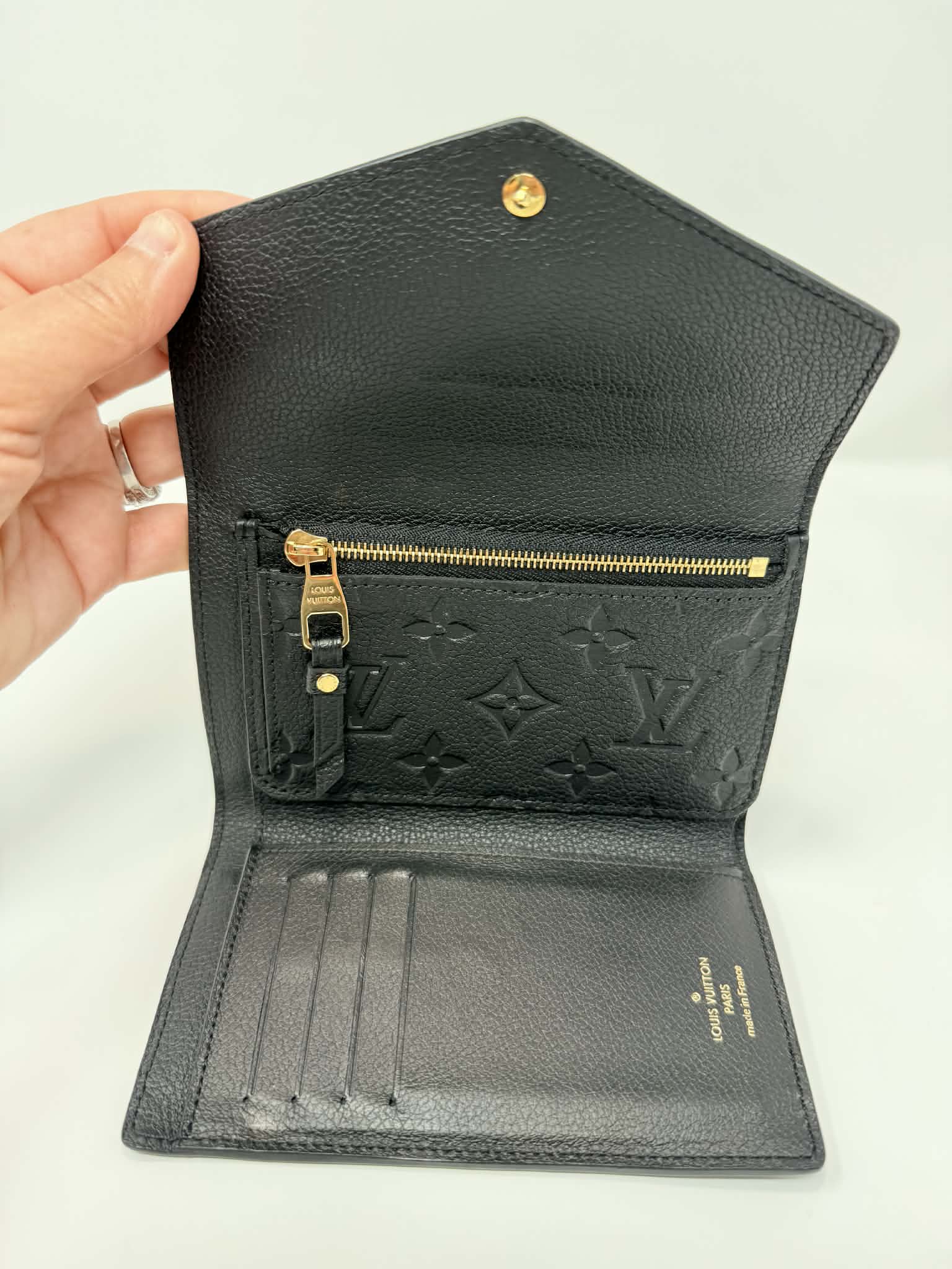 Louis Vuitton Empreinte Compact Curieuse Wallet Black