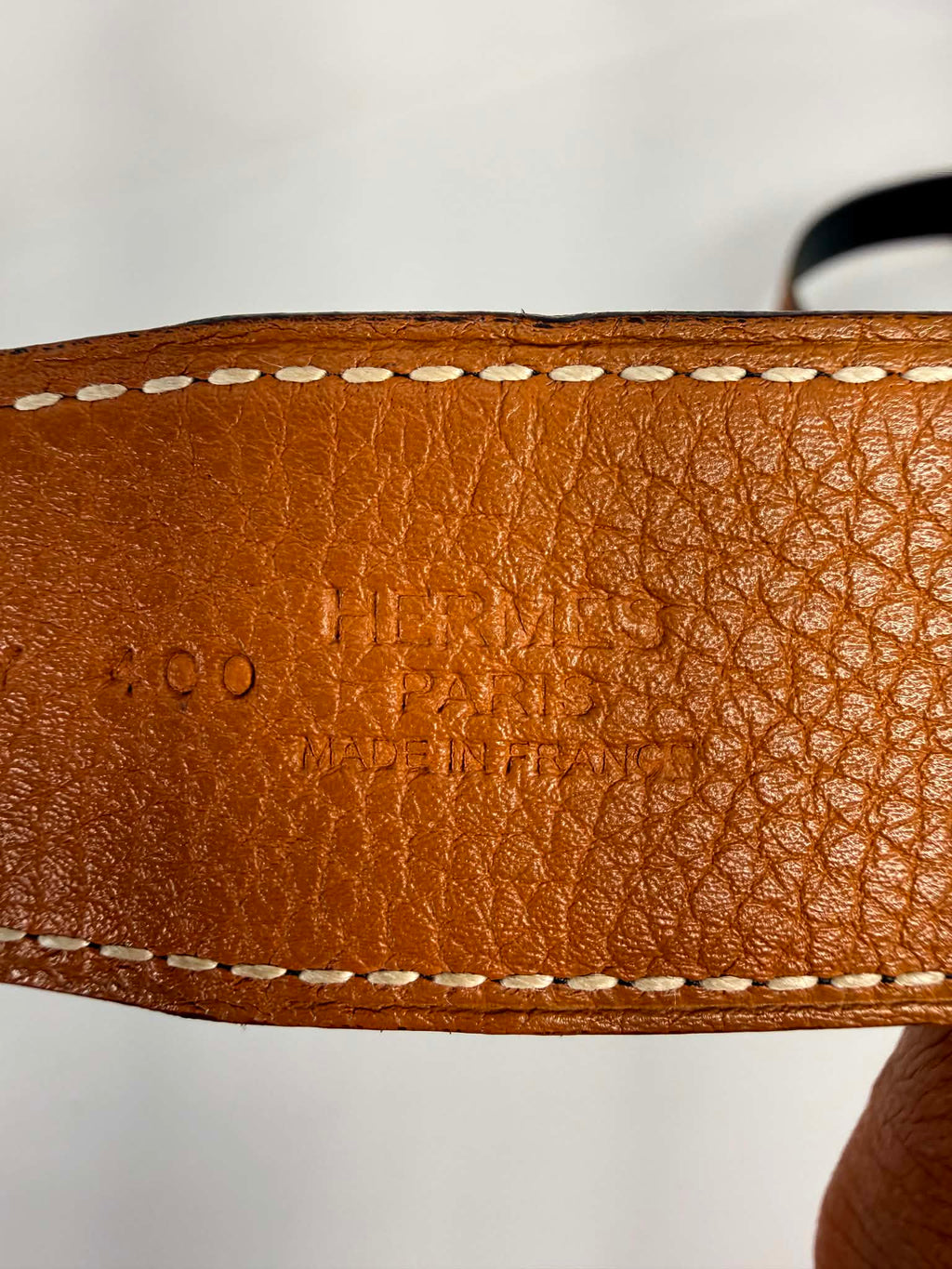 Hermes Reversible Belt Black/Brown Gold Size 80 Tan