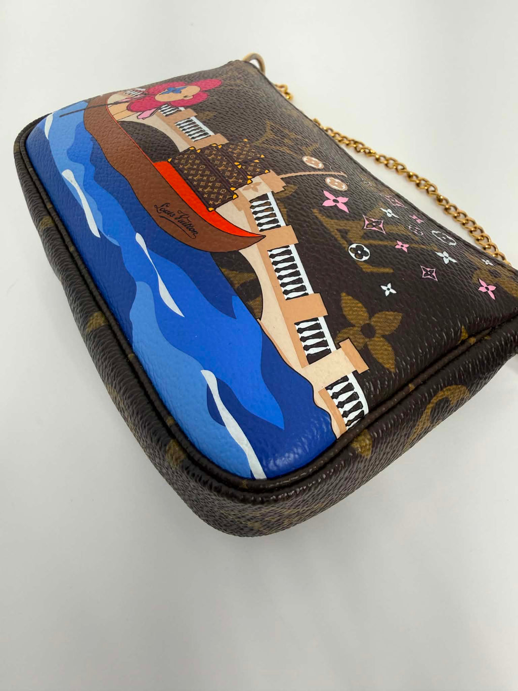 Louis Vuitton Monogram 2019 Christmas Animation Mini Venice Pochette Accessories Blue