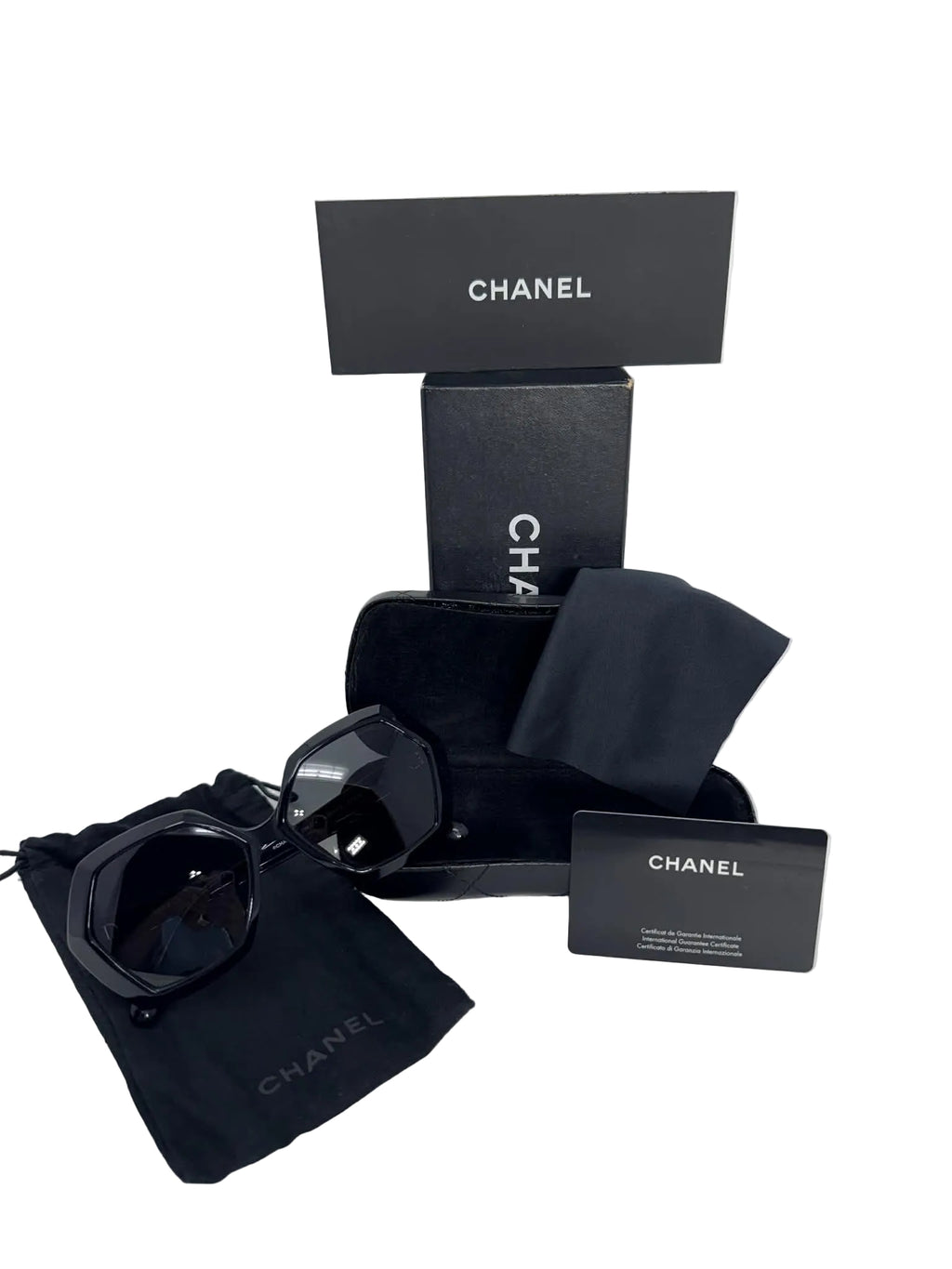 Chanel Sunnies with Hard & Soft Case and Books