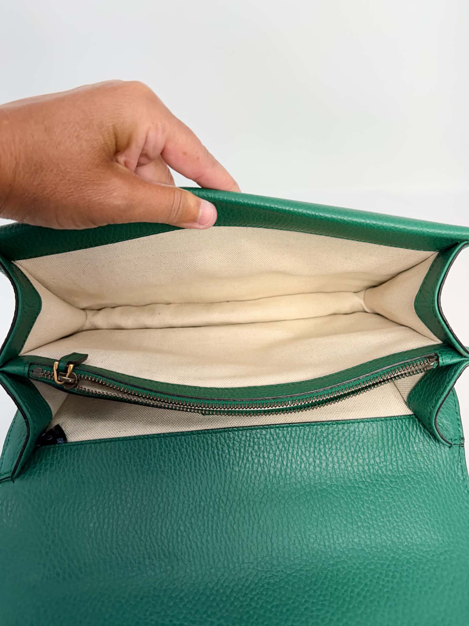 Gucci Dollar Calfskin Crystal Small Dionysus Shoulder Bag Emerald