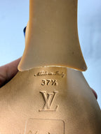 Louis Vuitton Monogram Denim Wedge Sandal 37 1/2