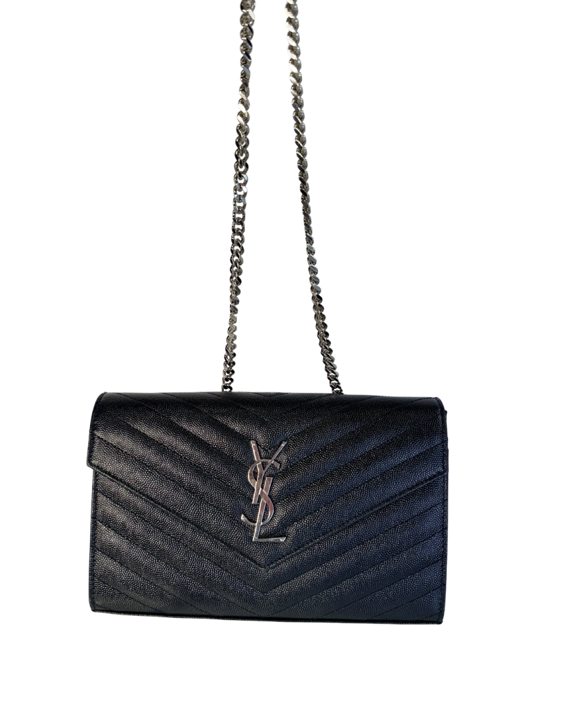 YSL Matelasse Chevron WOC Black