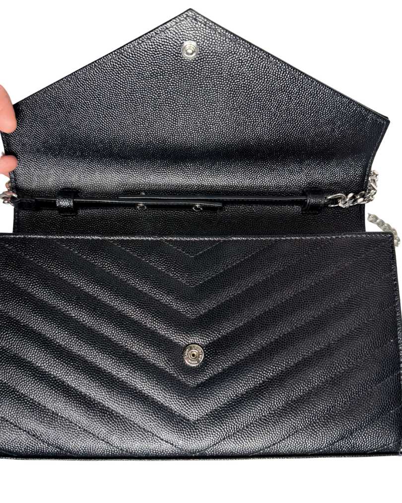 YSL Matelasse Chevron WOC Black