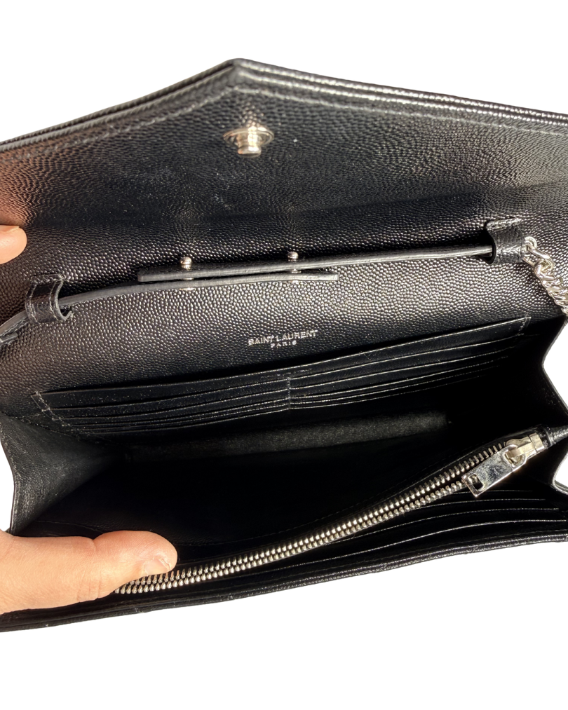 YSL Matelasse Chevron WOC Black