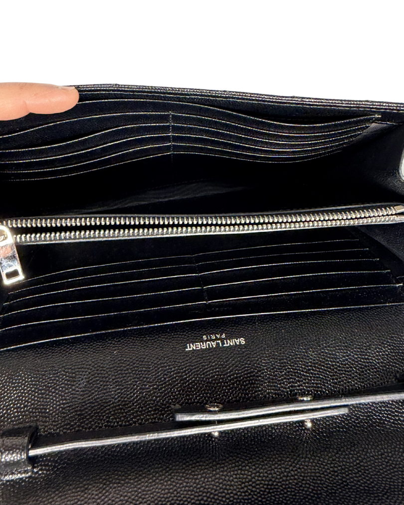 YSL Matelasse Chevron WOC Black