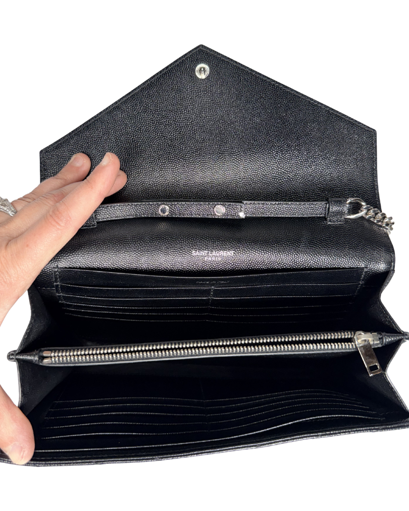YSL Matelasse Chevron WOC Black