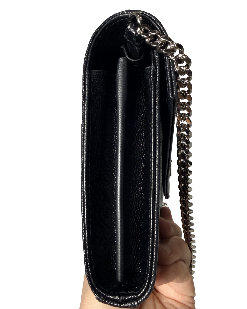 YSL Matelasse Chevron WOC Black