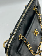 Chanel Caviar Flap Shoulder Bag Black