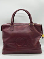 Chanel Vintage CC Pocket Tote Caviar Bordeaux
