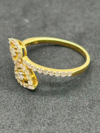 Bypass Diamond and 18K Yellow Gold Ring