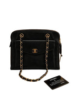 Chanel Caviar Flap Shoulder Bag Black