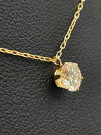 Solitaire Diamond Necklace with Chain 18K Yellow Gold