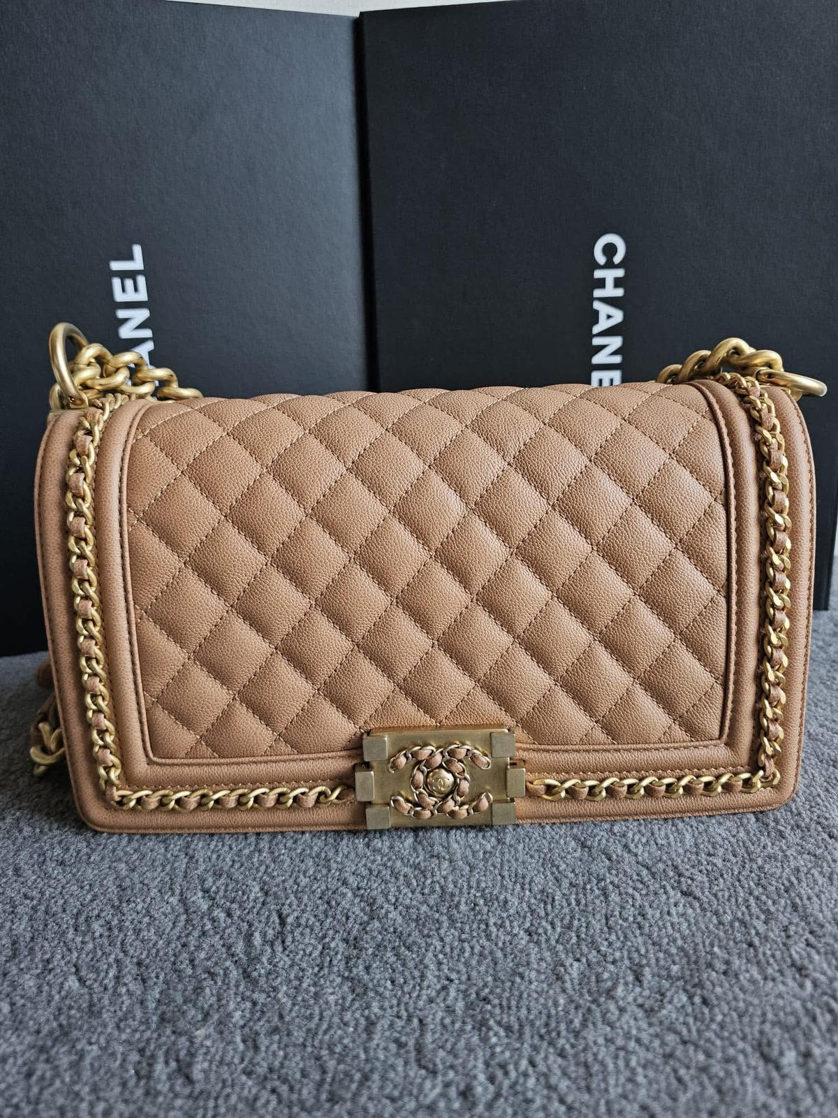 Chanel Leboy Chain Around GHW Carmel Medium