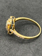 Square Cluster Diamond 18K Yellow Gold Ring