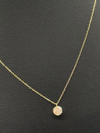 Solitaire Diamond Necklace with Chain 18K Yellow Gold