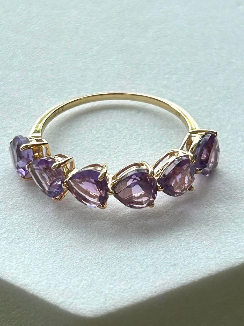 Amethyst 18K Yellow Gold Ring Size 6.75