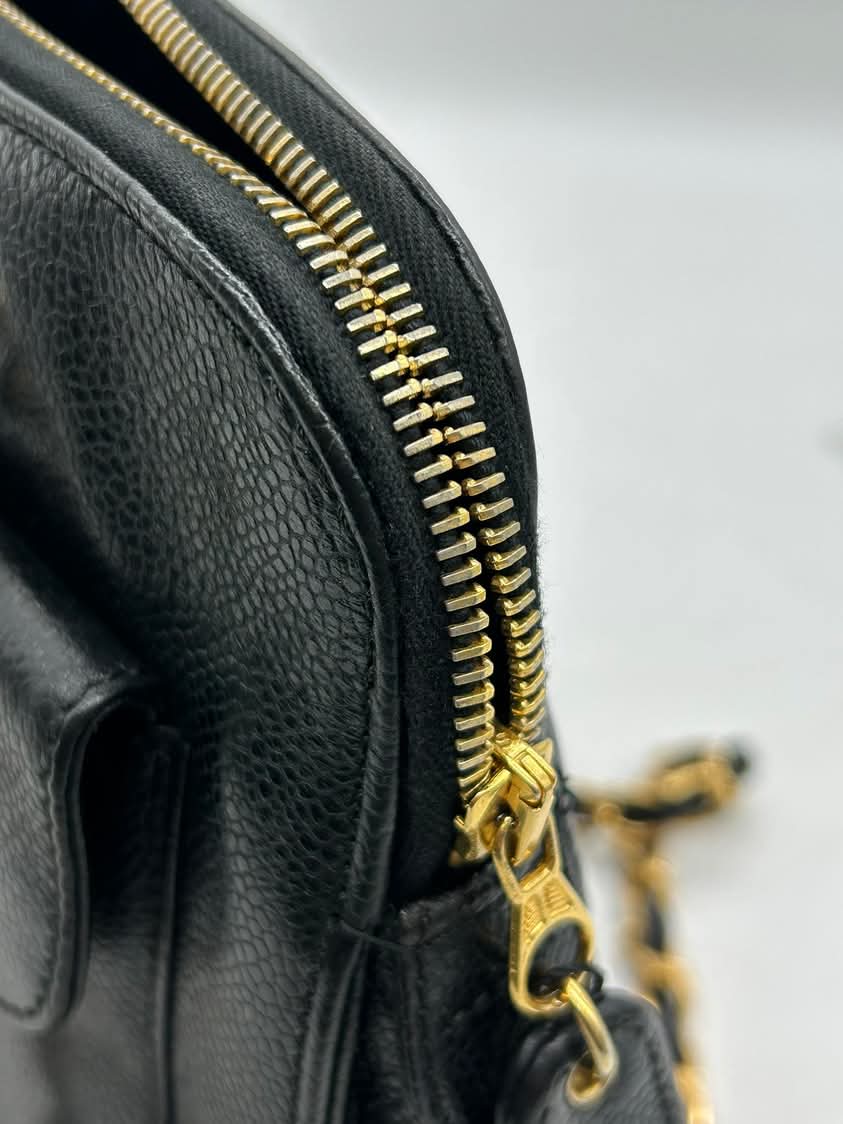 Chanel Caviar Flap Shoulder Bag Black