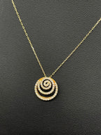 Diamond Spiral Necklace 18K Yellow Gold