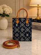 Louis Vuitton Jacquard Since 1854 Petit Sac Plat Blue