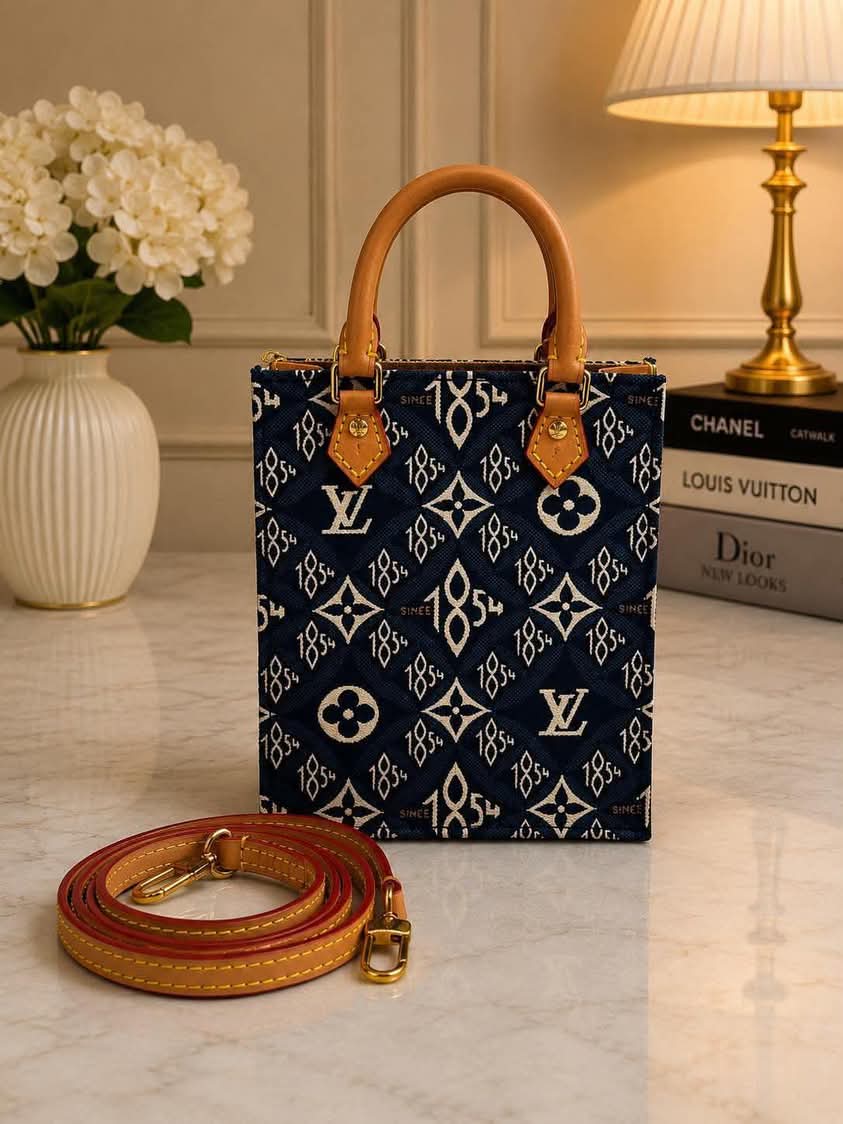 Louis Vuitton Jacquard Since 1854 Petit Sac Plat Blue