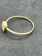 Tear Drop Diamond Ring in 18K Yellow Gold