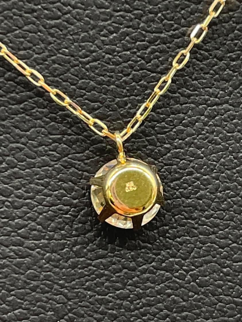 Solitaire Diamond Necklace with Chain 18K Yellow Gold