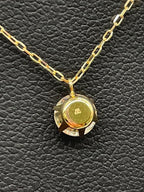 Solitaire Diamond Necklace with Chain 18K Yellow Gold
