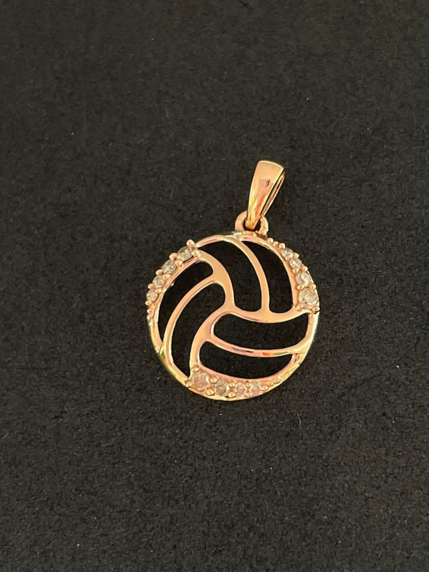 Volleyball Pendant 18K Rose Gold