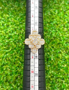 Baguette Cut Cluster Diamond and 18k Yellow Gold Ring