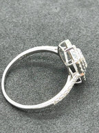Square Cluster Diamond and 18K White Gold